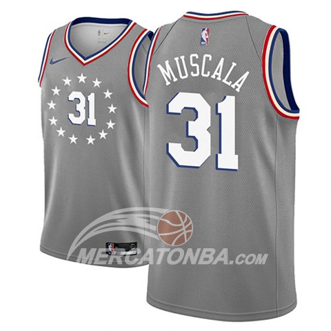 Maglia NBA Philadelphia 76ers Mike Muscala Ciudad 2018-19 Grigio